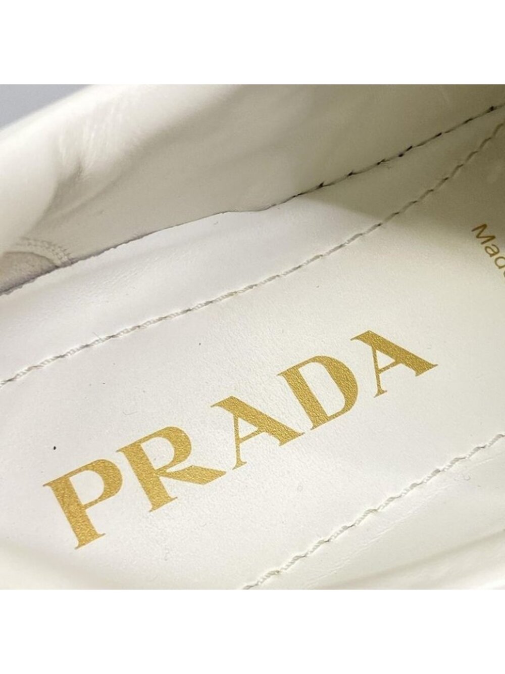 Prada Sneakers 36 Downtown White Triangle Logo Leather - Picture 9 of 12